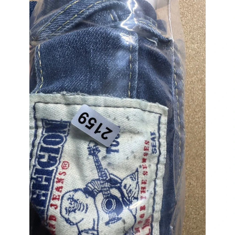 True Religion Slim Section Mens Blue Denim Jeans Size 32‎ Made in USA Button Fly